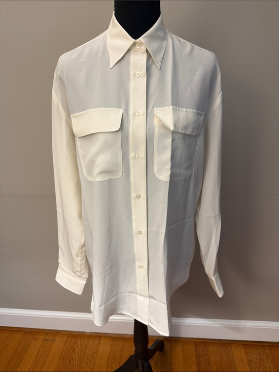 Lauren Ralph Lauren Tops - NWT Lauren Ralph Lauren 100% Silk Ivory Button Front Blouse Small